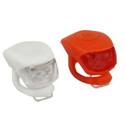 SET LUCES RL SILICONA 2 LED TRASERA Y DELANTERA PILAS INCLUIDAS 2024 CICLO