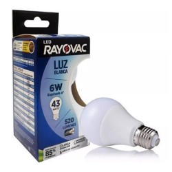 AMPOLLETA LED 6W E27 LUZ FRIA (520 LUMENES) RAYOVAC