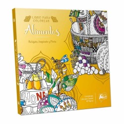 LIBRO PARA COLOREAR MANDALAS FRUTAS Y ALIMENTOS 27.5X21.5 CM ART & CRAFT