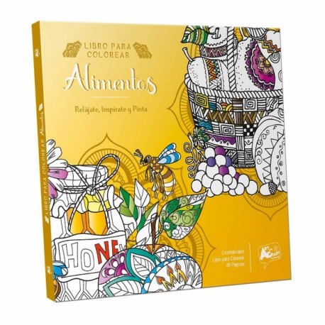 LIBRO PARA COLOREAR MANDALAS FRUTAS Y ALIMENTOS 27.5X21.5 CM ART & CRAFT