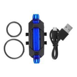 LUZ TRASERA AZUL CARGA USB 15 LUMEN FLAT TEKNO