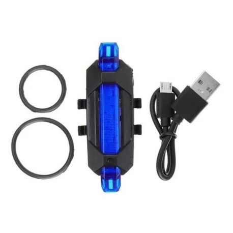 LUZ TRASERA AZUL CARGA USB 15 LUMEN FLAT TEKNO