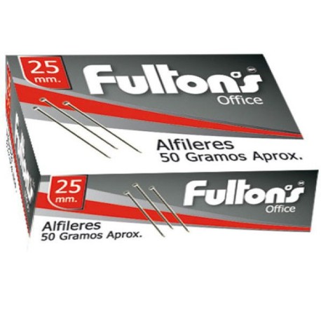 ALFILER METALICO 25 MM. CROMADO 50 GR. OFFICE FULTONS